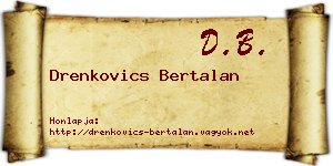 Drenkovics Bertalan névjegykártya