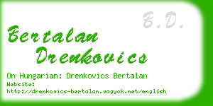 bertalan drenkovics business card